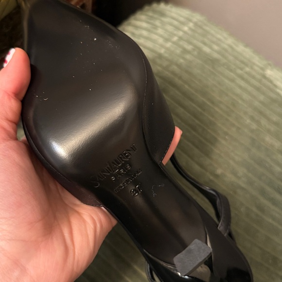 SAINT LAURENT Jeanne 110 leather slingback pumps - Picture 5 of 7